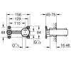 Grohe falon belüli egység kétlyukas csaptelephez GR-23571000 rajza