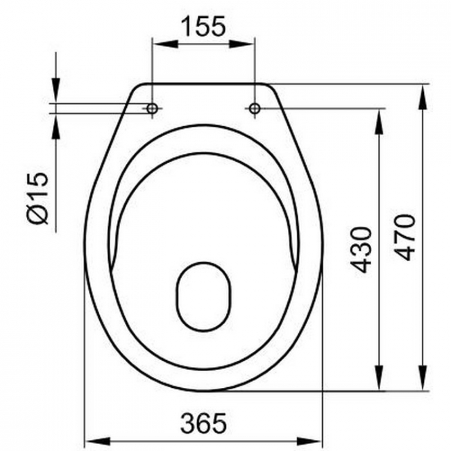 ALFÖLDI Bázis WC lapos hátsó CleanFlush fehér 7095 R0 01 rajz