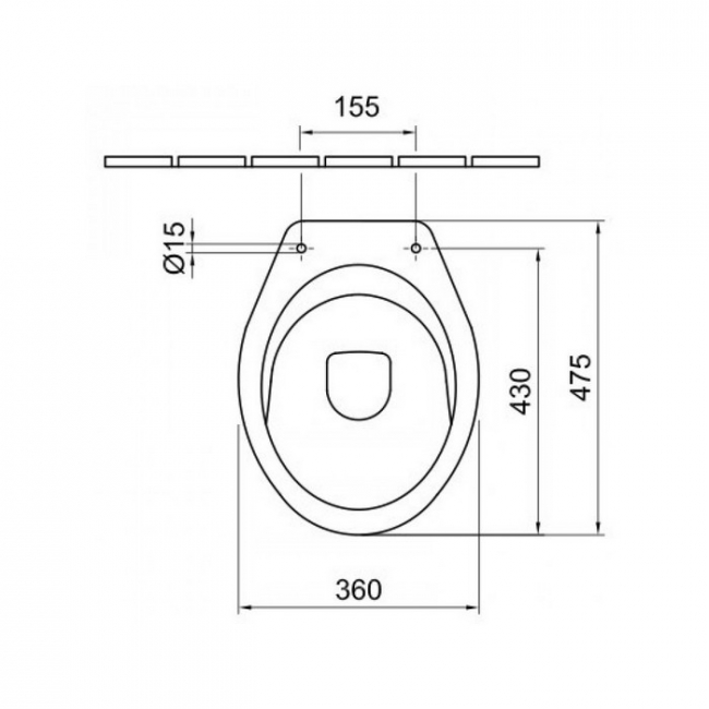 Alföldi Bázis mélyöblítésű WC hátsó kifolyás CleanFlush 7093 R0 01 rajz