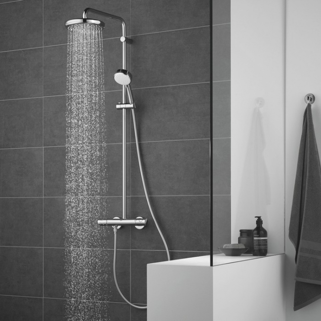 Grohe Tempesta Cosmopolitan termosztátos zuhanyrendszer komplett króm GR-27922001 kép