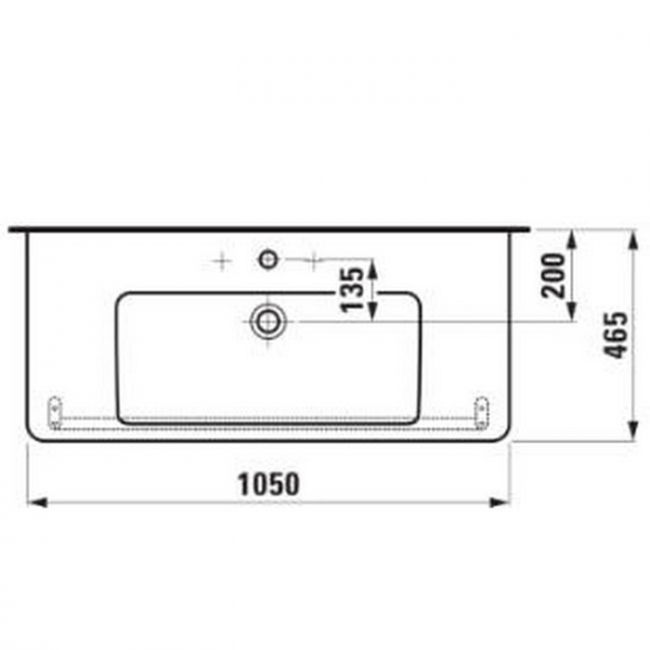 Laufen Pro S ráépíthető mosdó csaplyukkal 100,5 cm fehér H8139660001041