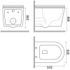 TEKA STROHM Nexos fali WC ülőkével Rimless TS-117320001 rajz