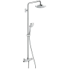 Hansgrohe Croma Select E Showerpipe termosztátos zuhanyrandszer króm fehér 27256400