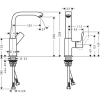 Hansgrohe Metris egykaros mosdó csaptelep 230 króm 31081000 rajza